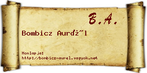 Bombicz Aurél névjegykártya